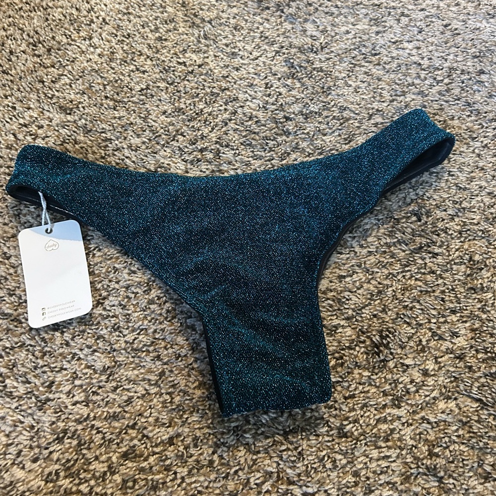 Cheeky Polewear Bikini Cut Bottom in Peacock - Picture 4 of 4